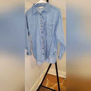 LOFT Denim Button-Up Shirt